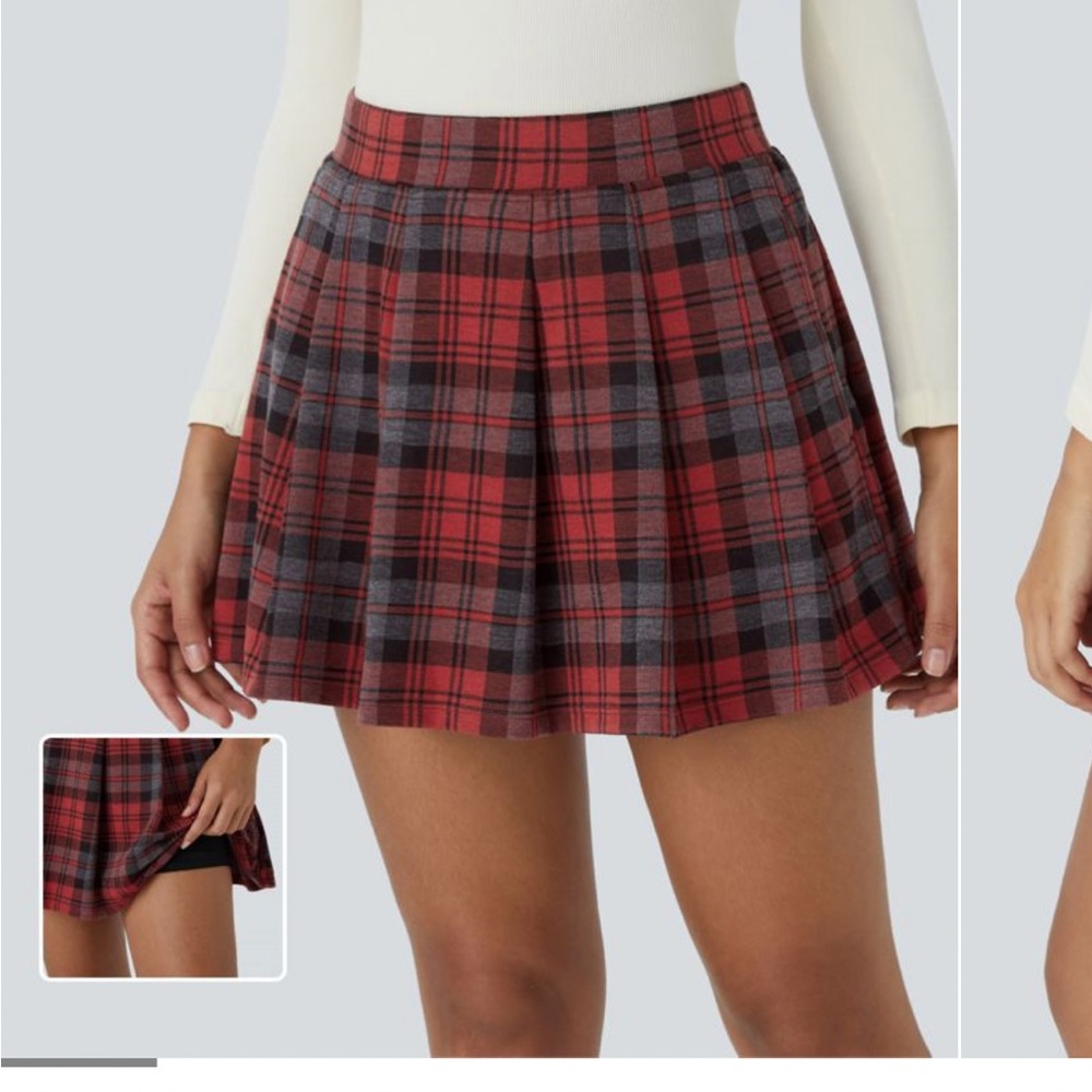 Halara Plaid Red Skort